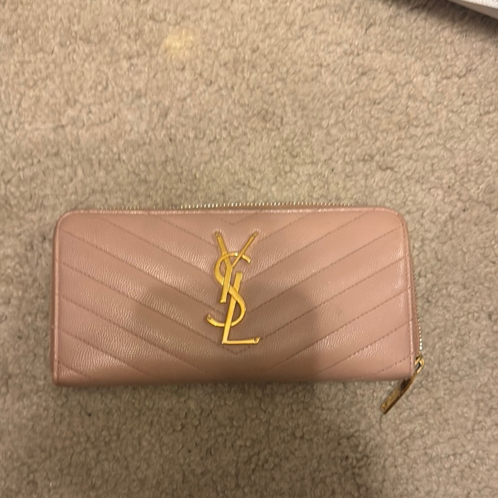 Yves Saint Laurent Pink Quilted Leather Wallet